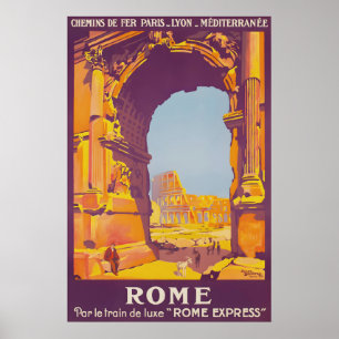 Altes Rom Italien Reiseplakat Kolosseum Bogen Poster