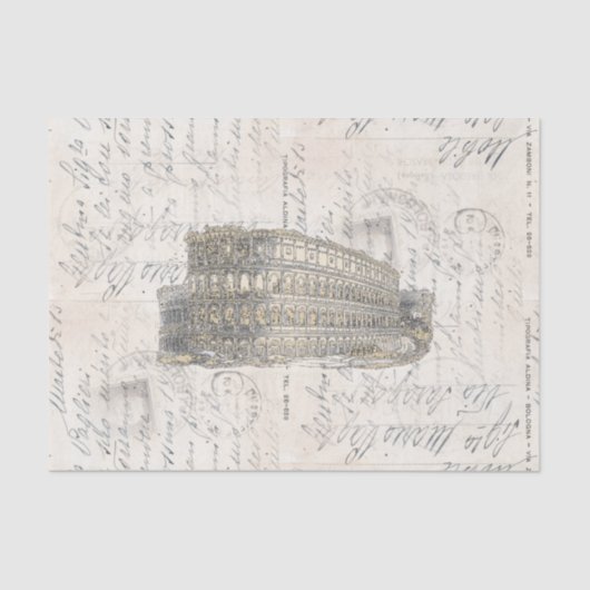Altes Rom-Kolosseum-italienisches Seidenpapier (Vorderseite)