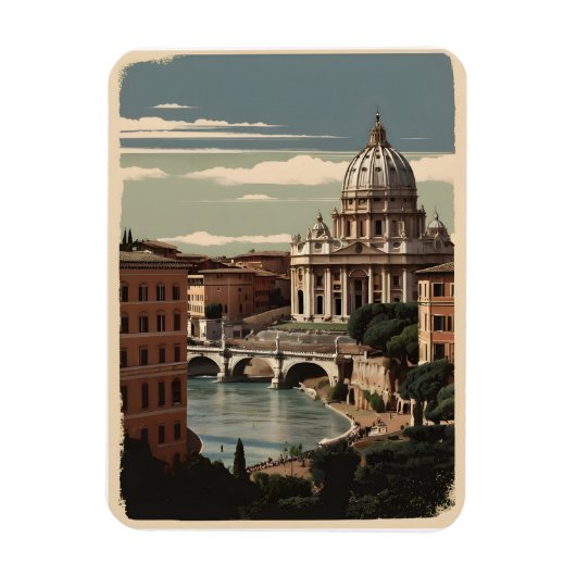 Altes Rom Plakat Magnet (Vertikal)