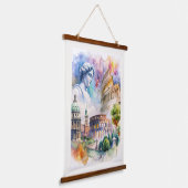 Altes Rom Wandteppich Mit Holzrahmen (Gewinkelt)