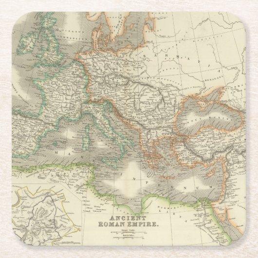 Altes römisches Reich Rechteckiger Pappuntersetzer (Vorderseite)