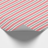 Altes, rosa und grünes Streifenmuster Geschenkpapier (Ecke)