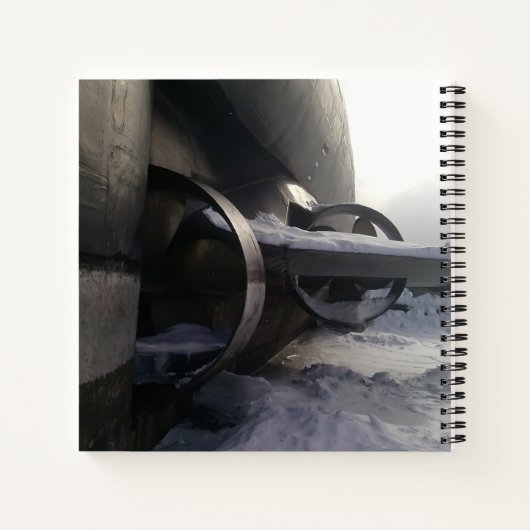 Altes rostes U-Boot Notizblock (Rückseite)