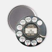 Altes Rotary-Telefongespräch, Zahl hinzufügen, Magnet (Vorderseite/Rückseite)