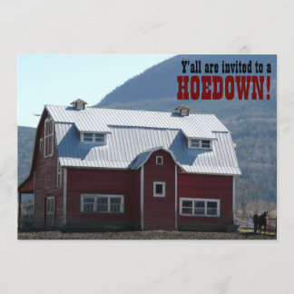 Altes Rotbarsch Land Stil Hoedown Stall Raise Einladung