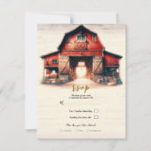 Altes Roter Stall Rustikales Hochzeitssemble R.S.V Einladung (Vorderseite)