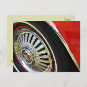 Altes rotes Auto mit Hubcap - Postkarte (Vorne/Hinten)
