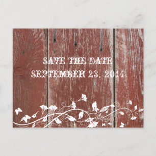 Altes Rotes Barholz Save the Date Ankündigungspostkarte