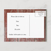 Altes Rotes Barholz Save the Date Ankündigungspostkarte (Rückseite)