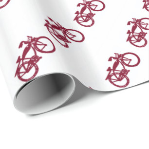 Altes rotes Bike-Packpapier Geschenkpapier