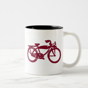 Altes rotes Fahrraddesign Zweifarbige Tasse
