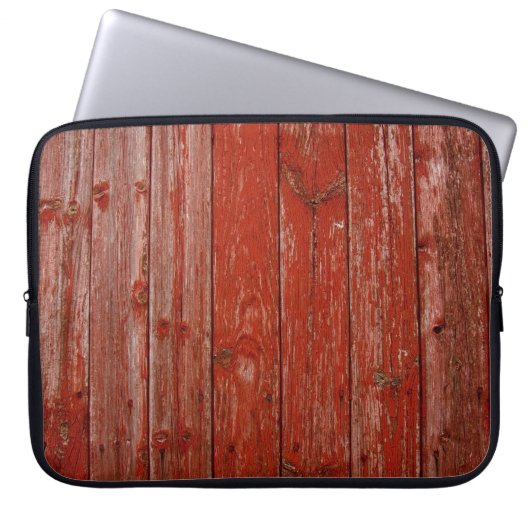 Altes rotes Holz Laptopschutzhülle (Vorderseite)