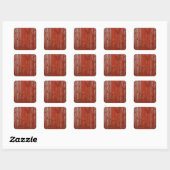 Altes rotes Holz Quadratischer Aufkleber (Blatt)