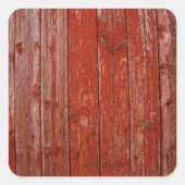 Altes rotes Holz Quadratischer Aufkleber (Vorderseite)