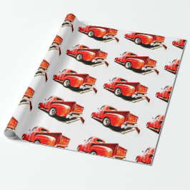 Altes rotes Lkw-Wrapper Geschenkpapier