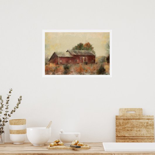 Altes rotes Stall-Malplakat Poster (Küche)