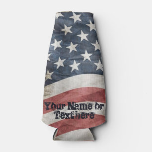 Altes Ruhm US-Flaggen-Rot, Weiß und Blau Flaschenkühler