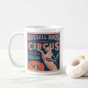 Altes Russell Brothers Zirkusposter. Kaffeetasse