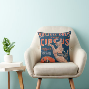 Altes Russell Brothers Zirkusposter. Kissen
