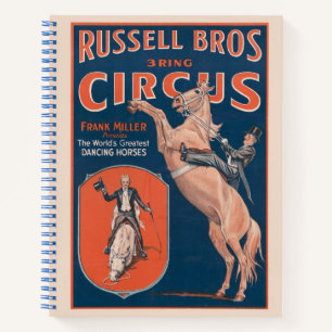 Altes Russell Brothers Zirkusposter. Notizblock