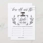 Altes RusticHow war das Braut-Brautparty-Spiel Begleitkarte (Vorne/Hinten)