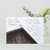 Altes Rustikales Barwetter Einladung (Stehend Vorderseite)