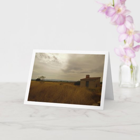 Altes rustikales Bauernhaus Landschaft Karte (Orchidee)