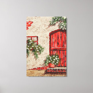 Altes rustikales Cottage-Kunstleinwandbild Leinwanddruck