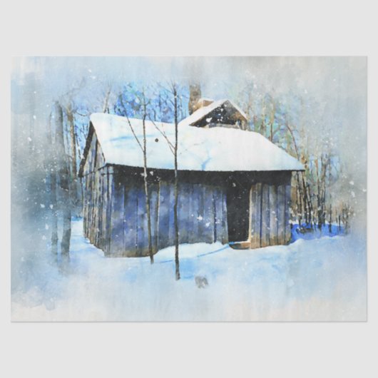 Altes Rustikales Haus Landschaft Entdeckungsreise Seidenpapier (Vorderseite)