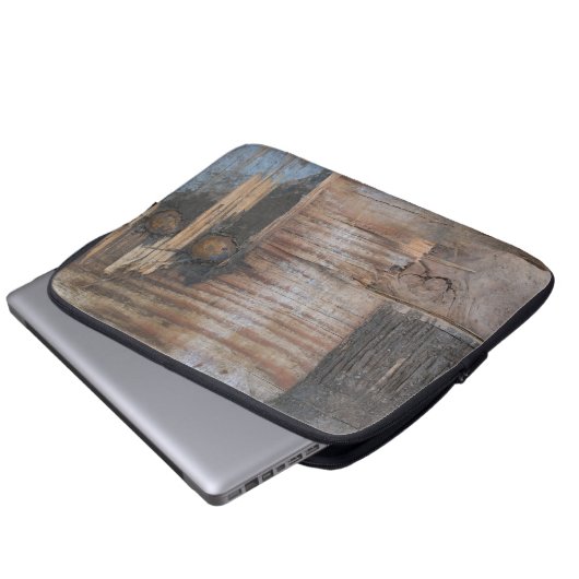 Altes rustikales Holz und gealterte Nägel Laptopschutzhülle (Vorne Knopf)