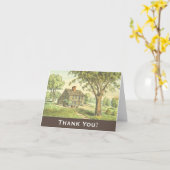 Altes rustikales Landhaus "Danke!" Karte (Gelbe Blume)