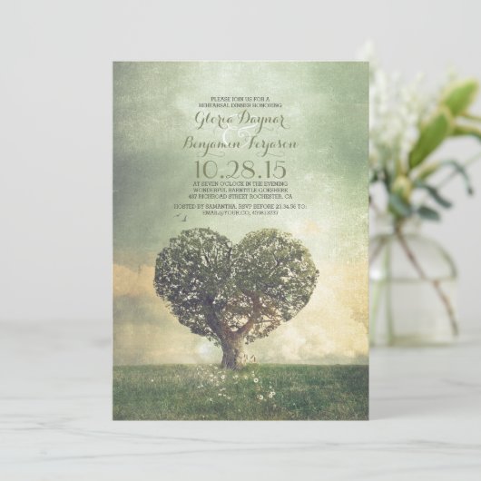 Altes rustikales Probe Dinner Einladung (Stehend Vorderseite)