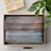 Altes Rustikales Schild mit einem an der Wand häng Seidenpapier (Geschenk)