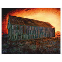 Altes rustikales Vintages Orangenbraun Sonnenunter