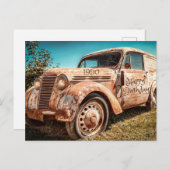 Altes Rusty Car Jahr der Geburt 1950 Glücklicher G Postkarte (Vorne/Hinten)