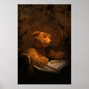 Altes Sad Bear Teddy Bär Poster