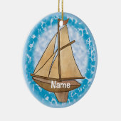 Altes Sailboat-Ornament Keramik Ornament (Rechts)