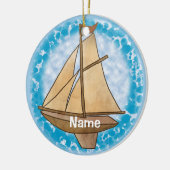 Altes Sailboat-Ornament Keramik Ornament (Links)