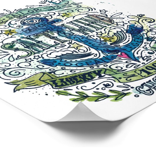 Altes Sailor Anchor Poster (Ecke)