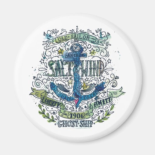 Altes Sailor Anchor Poster Magnet (Vorne)