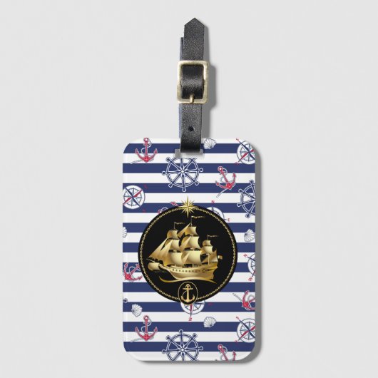 Altes Salingschiff Gepäckanhänger (Vorderseite Vertikal)