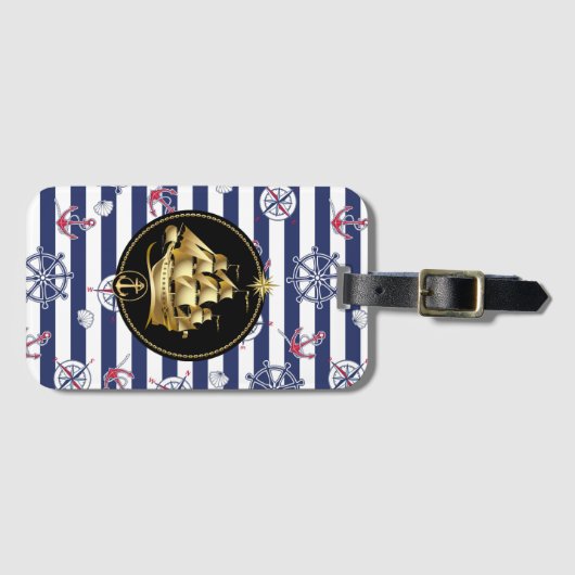 Altes Salingschiff Gepäckanhänger (Vorderseite (Horizontal))