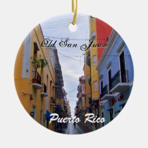 Altes San Juan Puerto Rico Farbige Häuser Keramik Ornament