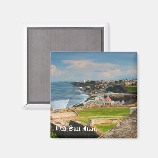 Altes San Juan Square Magnet (Vorderseite/Rückseite)