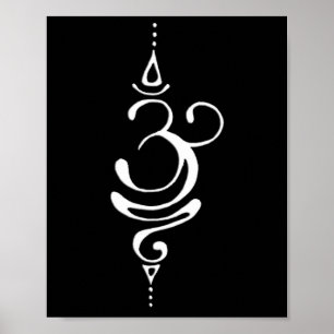 Altes Sanskrit-Symbol für Atem Inspiration Om Poster