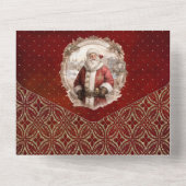 Altes Santa Holding Portrait | Luxe Two Foto All In One Einladung (Rückseite)