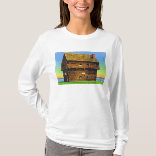 Altes Saratoga Schlachtfeldblockhouse-Äußeres T-Shirt (Vorderseite)