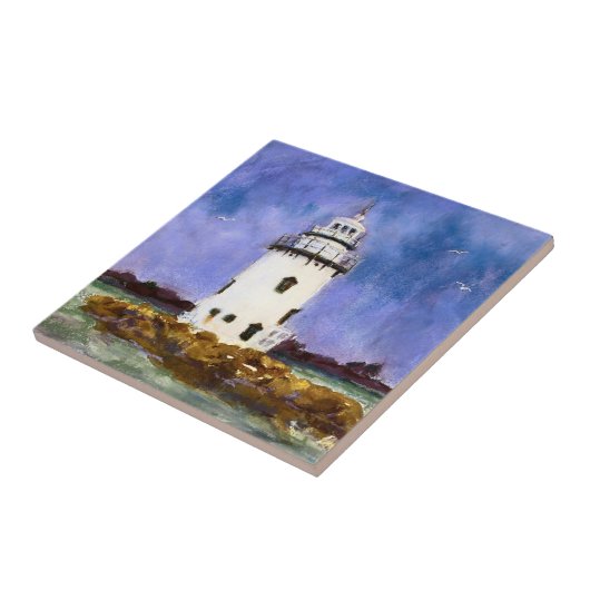 Altes Saybrook Connecticut Leuchtturm Maureen Gira Fliese (Seite)