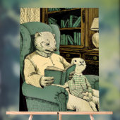 Altes Schaf las ein Buch an ein junges Schaf Acrylschild (Neutral)