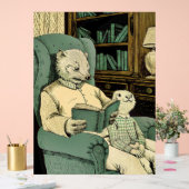 Altes Schaf las ein Buch an ein junges Schaf Acrylschild (Hochzeit)